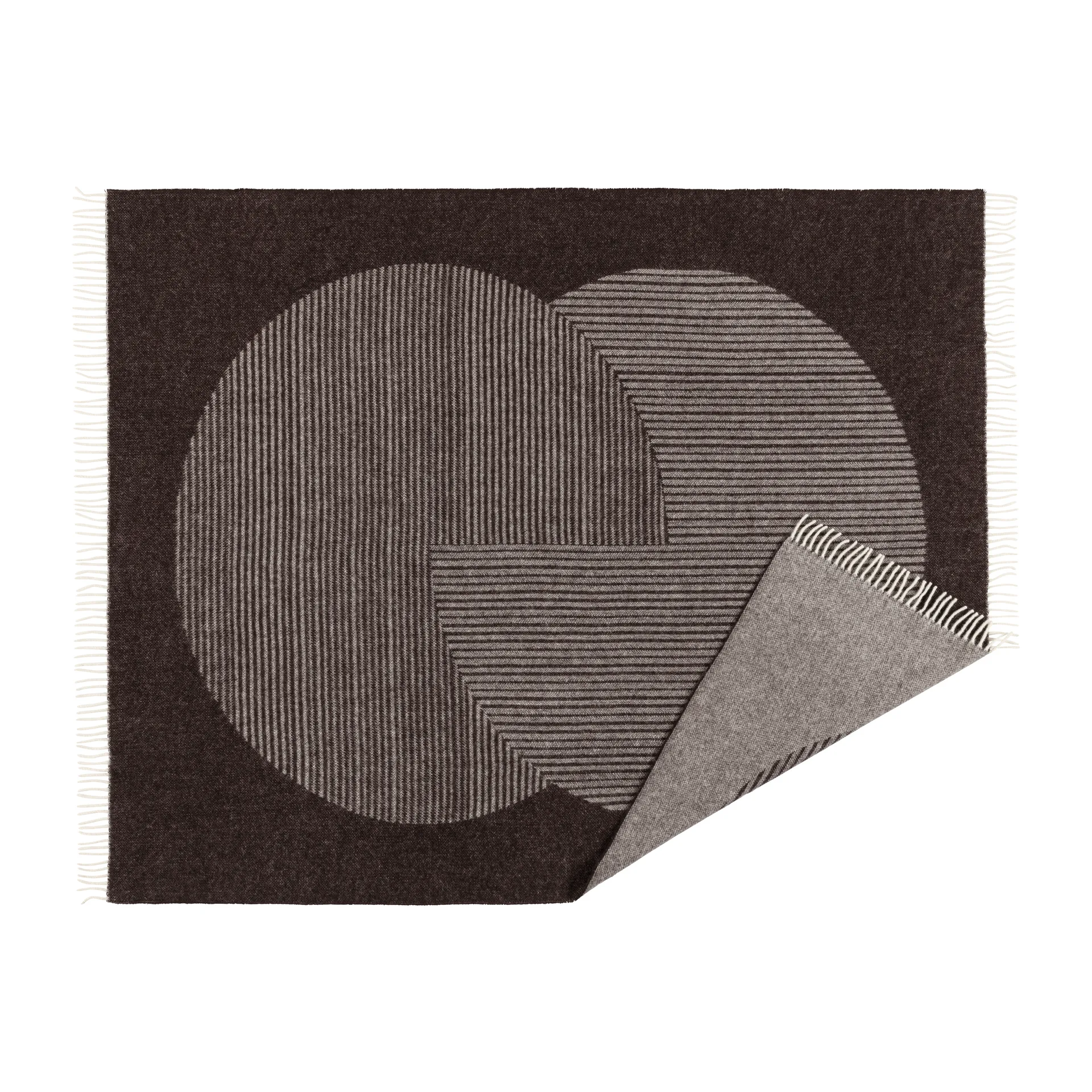 Manta de lã Circles 130x185 cm, Brown NJRD