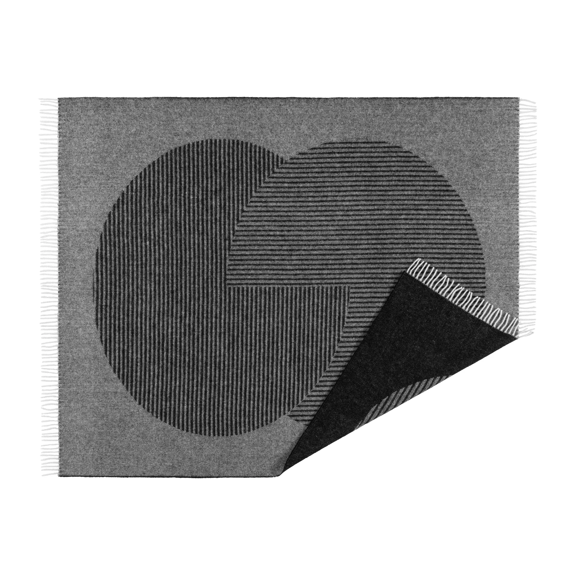 Manta de lã Circles 130x185 cm, Preto NJRD