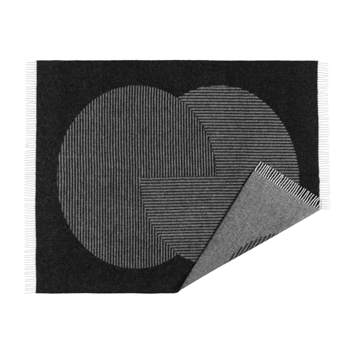 Manta de lã Circles 130x185 cm - Preto - NJRD