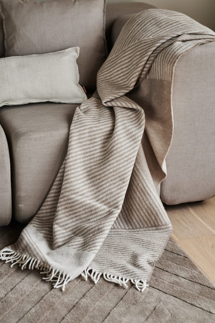 Manta de lã Stripes 130x185 cm - Bege - NJRD