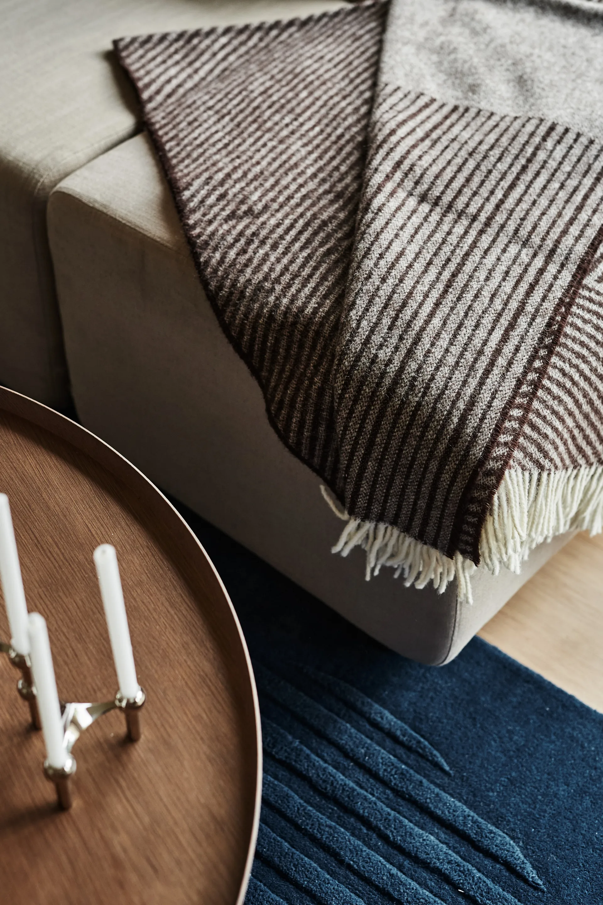 Manta de lã Stripes 130x185 cm, Brown NJRD