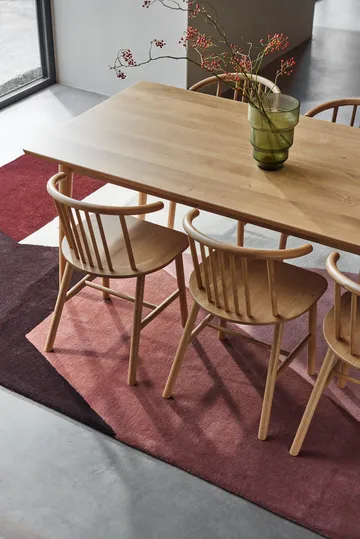 Mesa de jantar VIOR 120 cm + cadeira pack de 4 – Carvalho lacado‑natural - NJRD