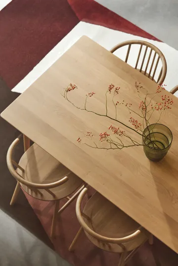 Mesa de jantar VIOR 200 cm + cadeira pack de 6 – Carvalho lacado‑natural - NJRD