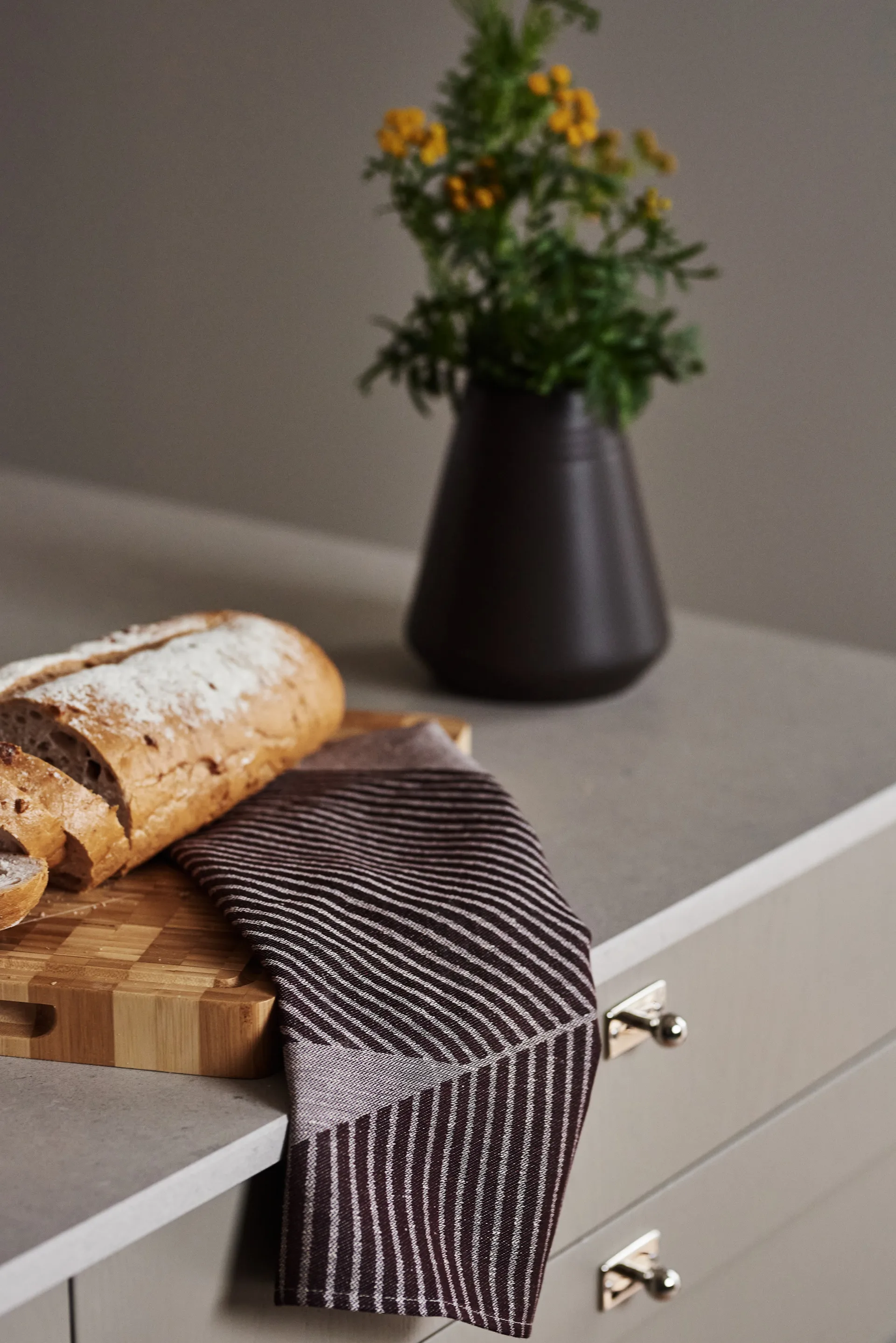 Pano de cozinha Stripes 47x70 cm, 2 un., Brown-white NJRD