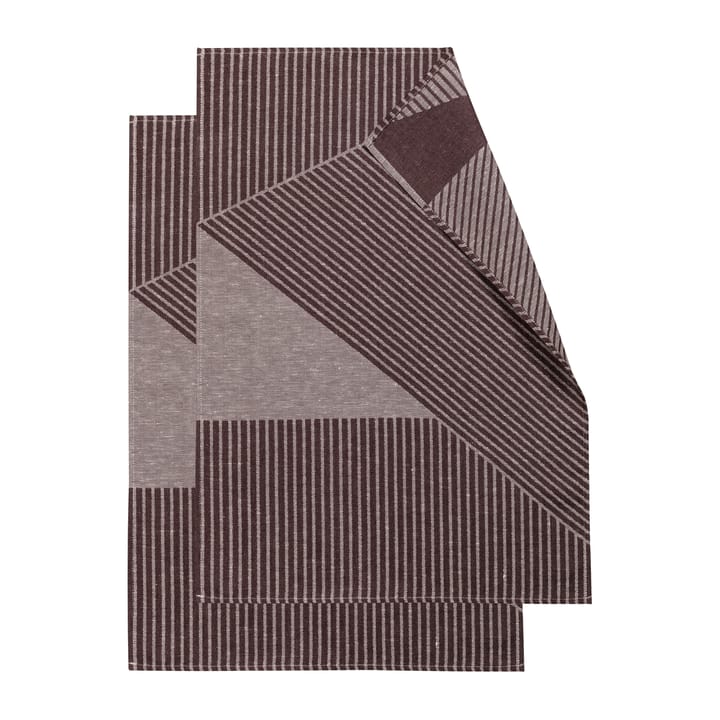 Pano de cozinha Stripes 47x70 cm, 2 un. - Brown-white - NJRD