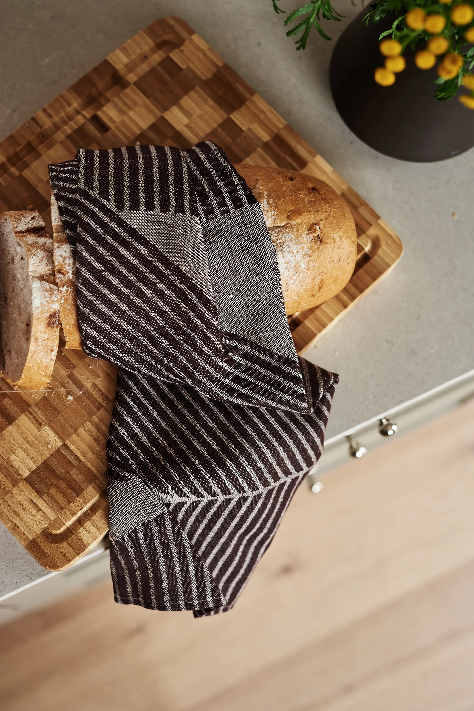 Pano de cozinha Stripes 47x70 cm, 2 un., Brown-white NJRD