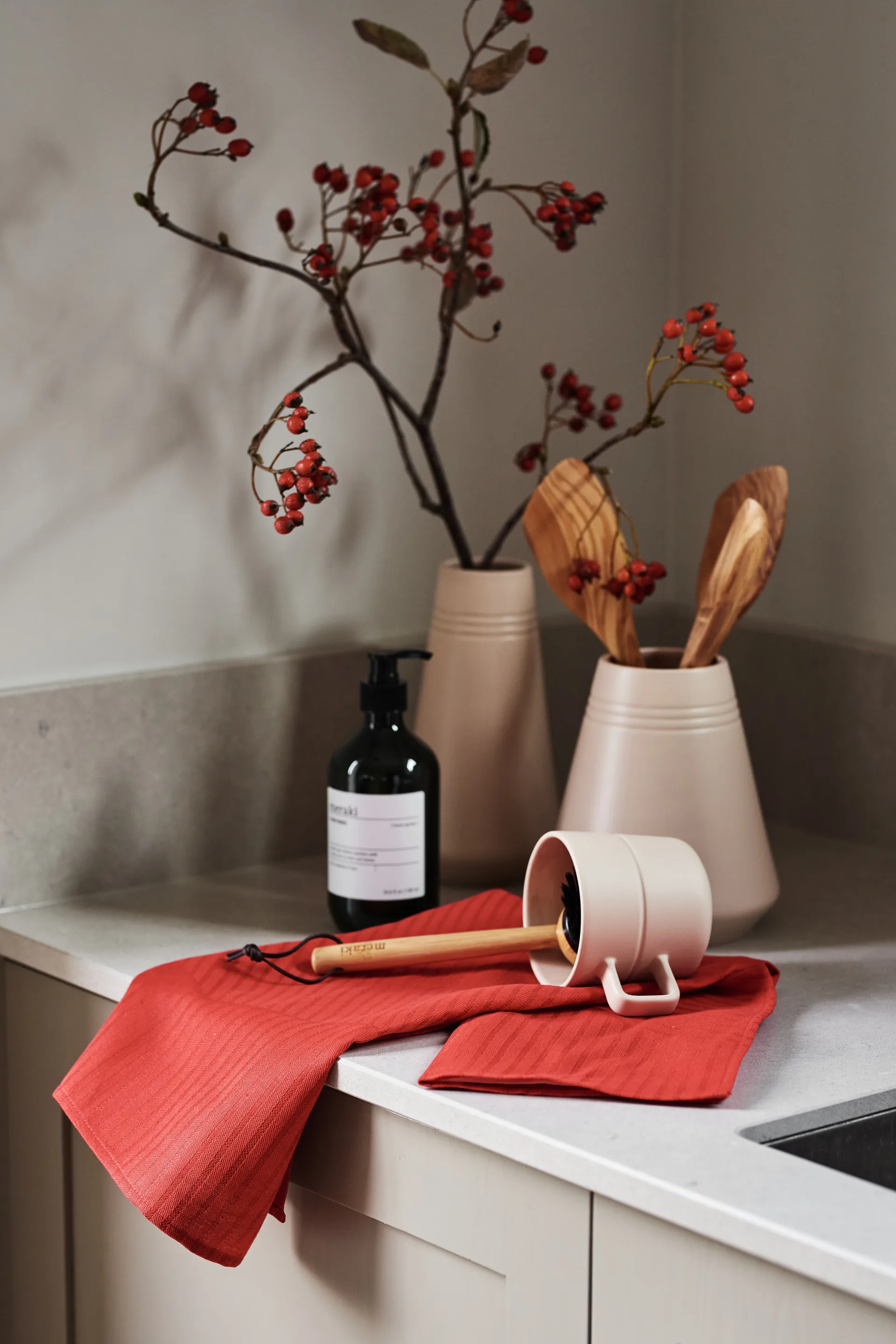 Pano de cozinha Stripes 47x70 cm, 2 un., Vermelho NJRD