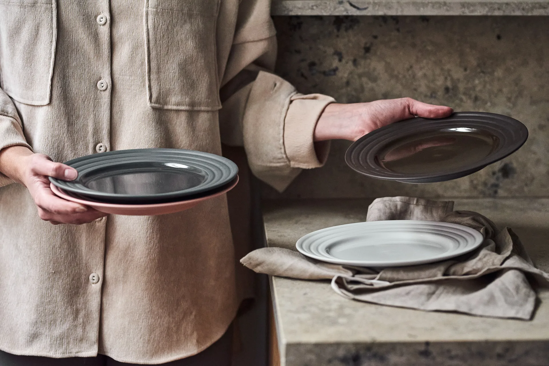 Prato Lines Ø27 cm, 6 un., brown NJRD