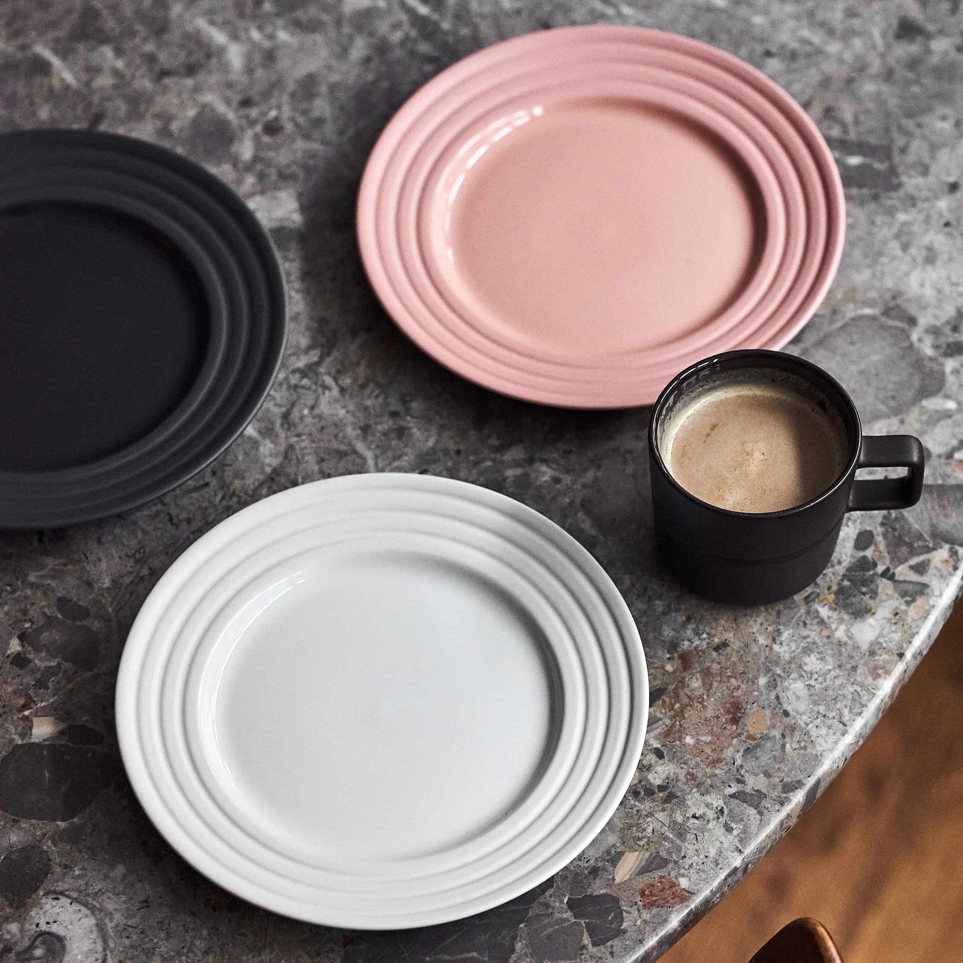 Prato pequeno Lines Ø21 cm, 6 un., branco NJRD