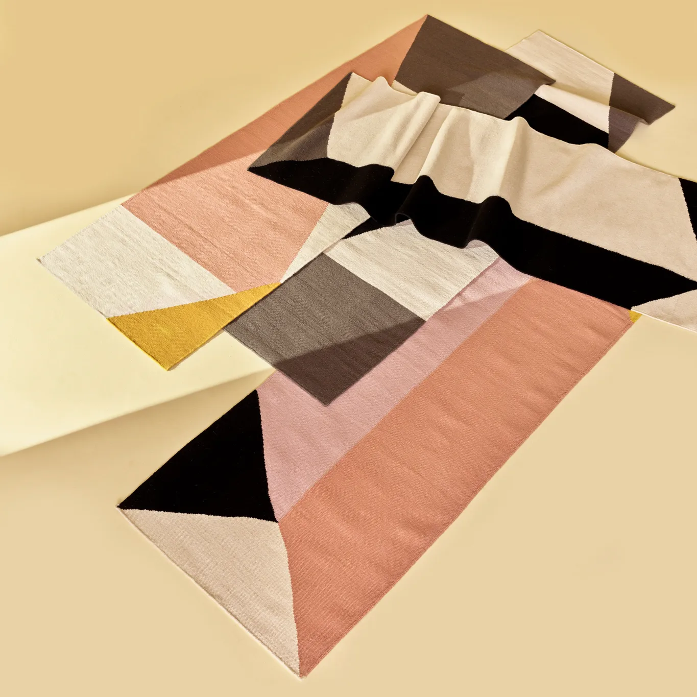 Tapete com padrão, rosa Rectangles, 80x240 cm NJRD