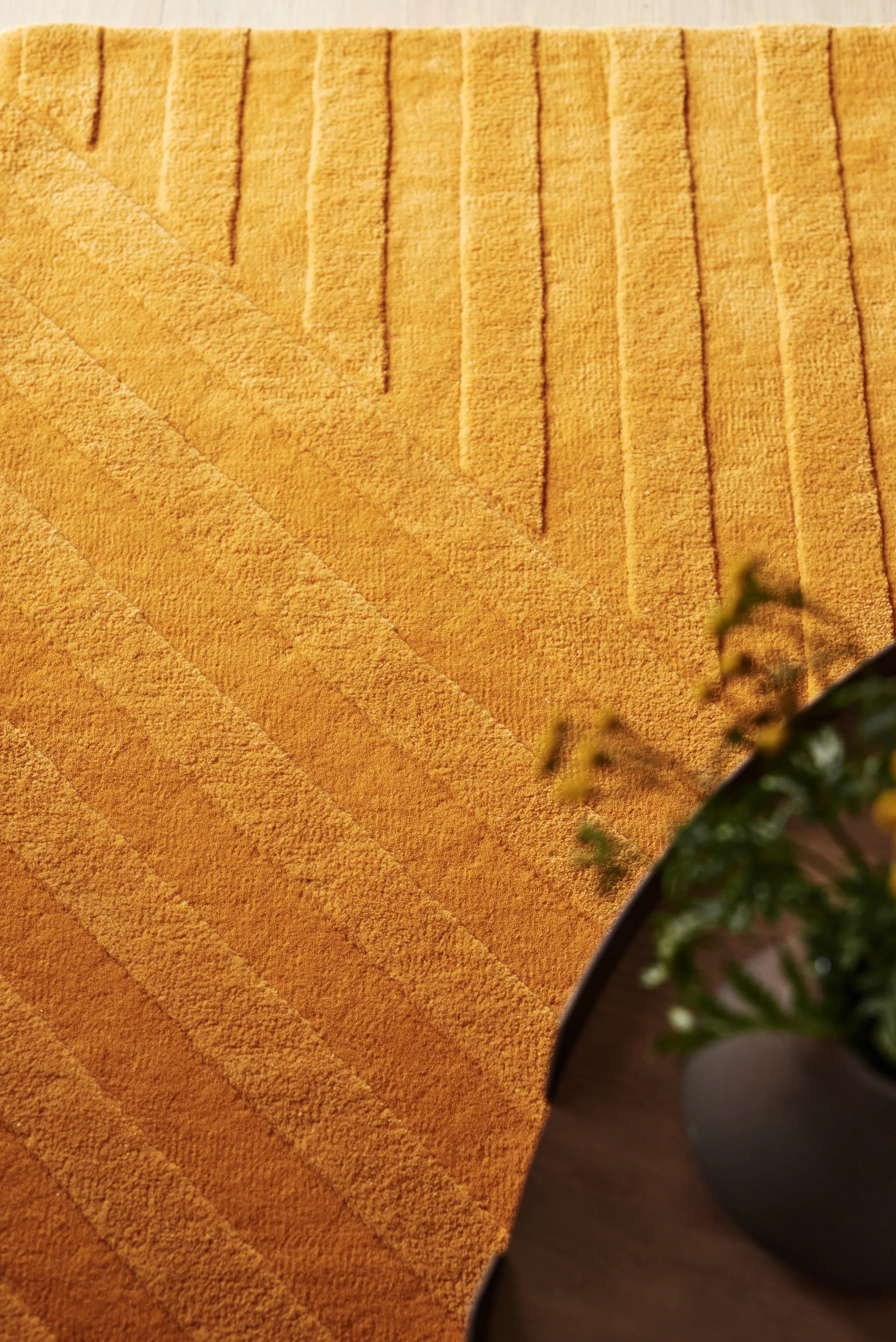 Tapete de lã às risca amarelo Levels, 170x240 cm NJRD