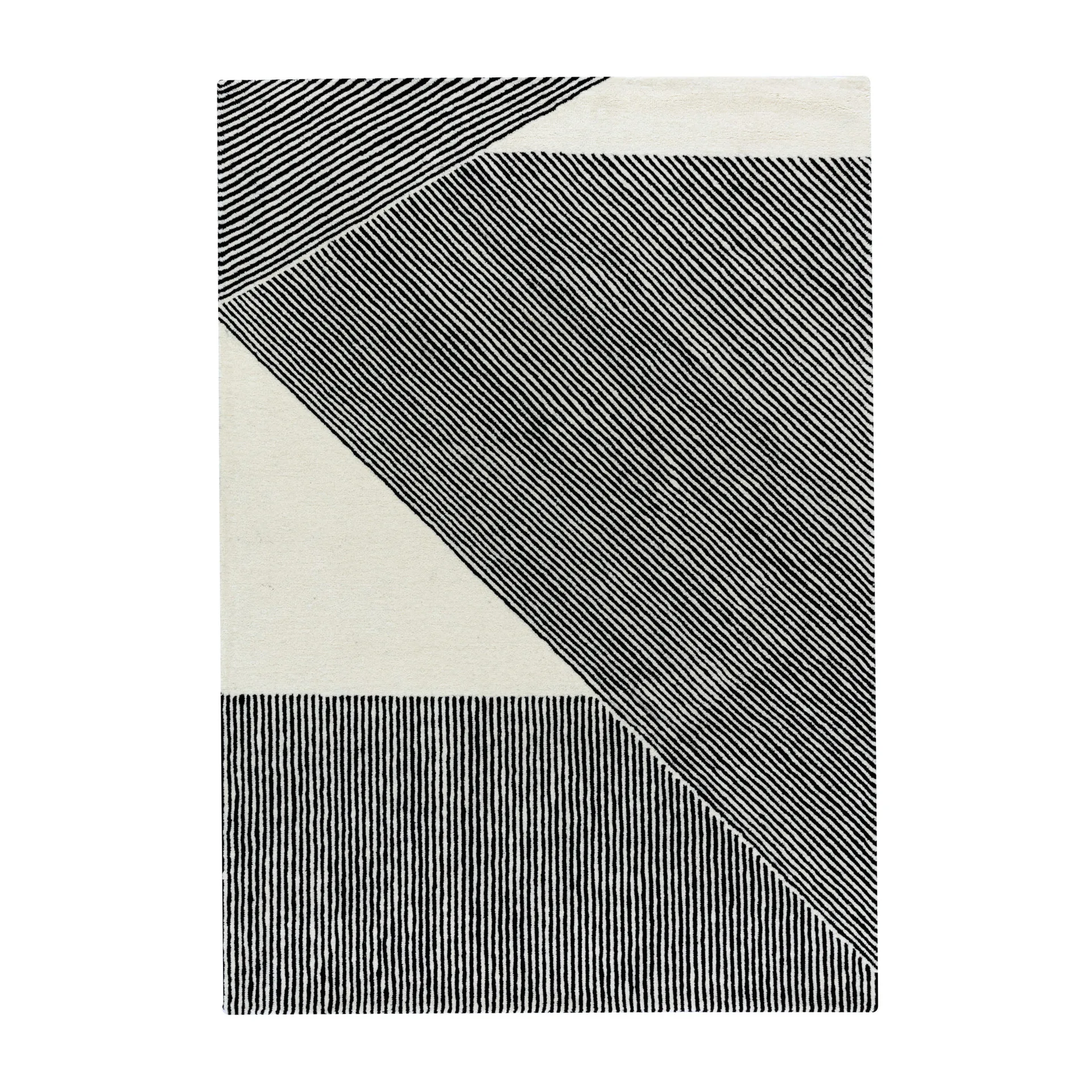 Tapete de lã branco Stripes, 170x240 cm NJRD