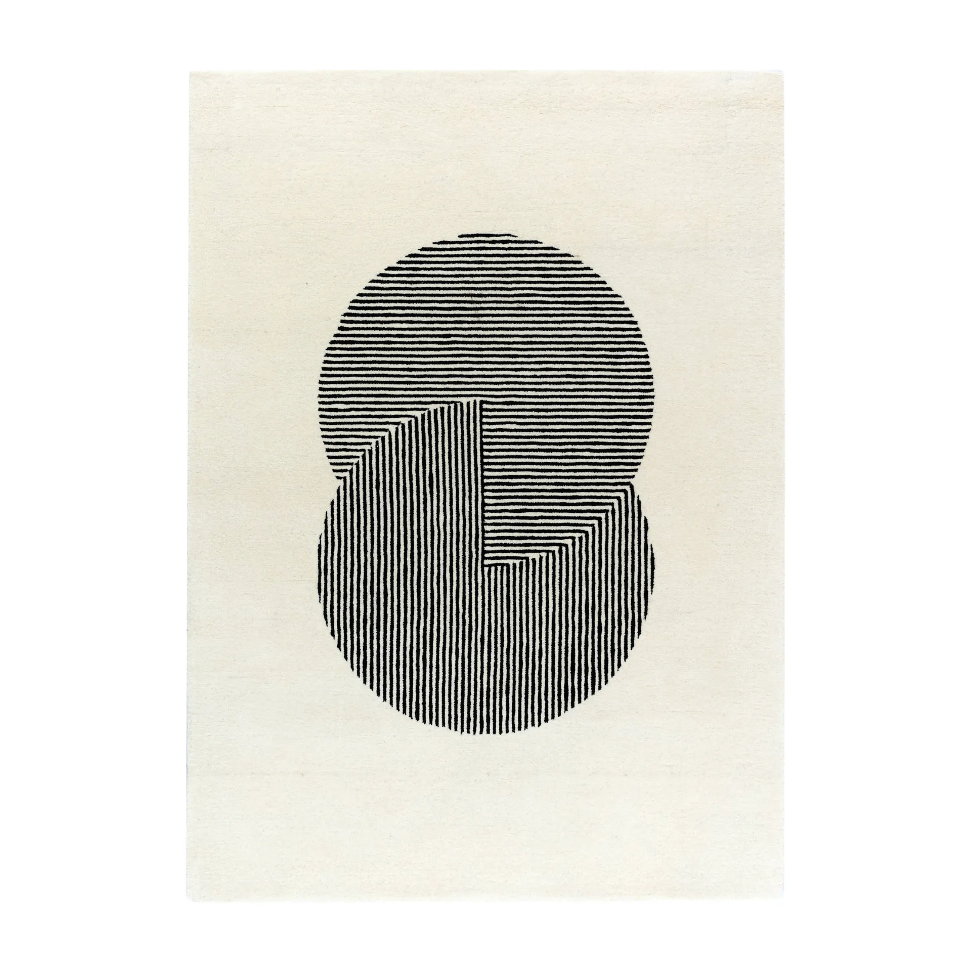 Tapete de lã Circles natural white, 170x240 cm NJRD