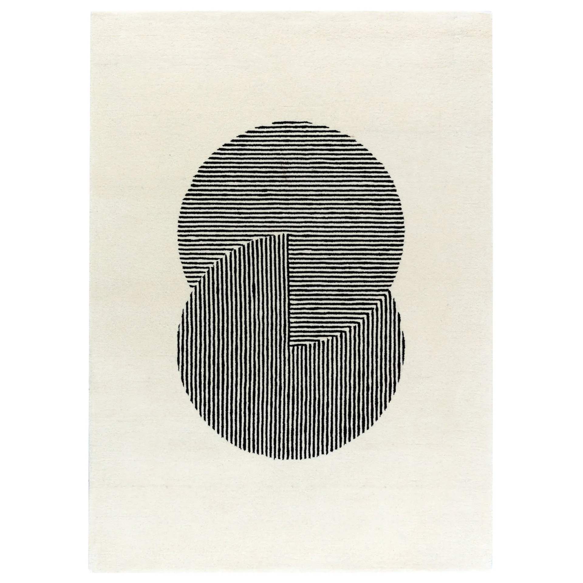 Tapete de lã Circles natural white, 200x300 cm NJRD