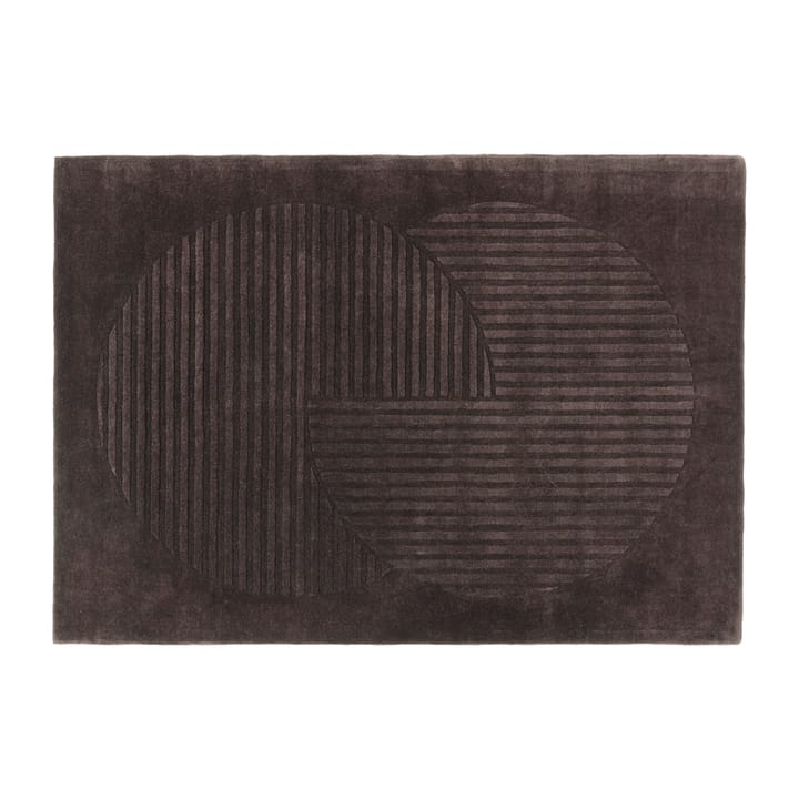 Tapete de lã com círculos castanho Levels - 170x240 cm - NJRD