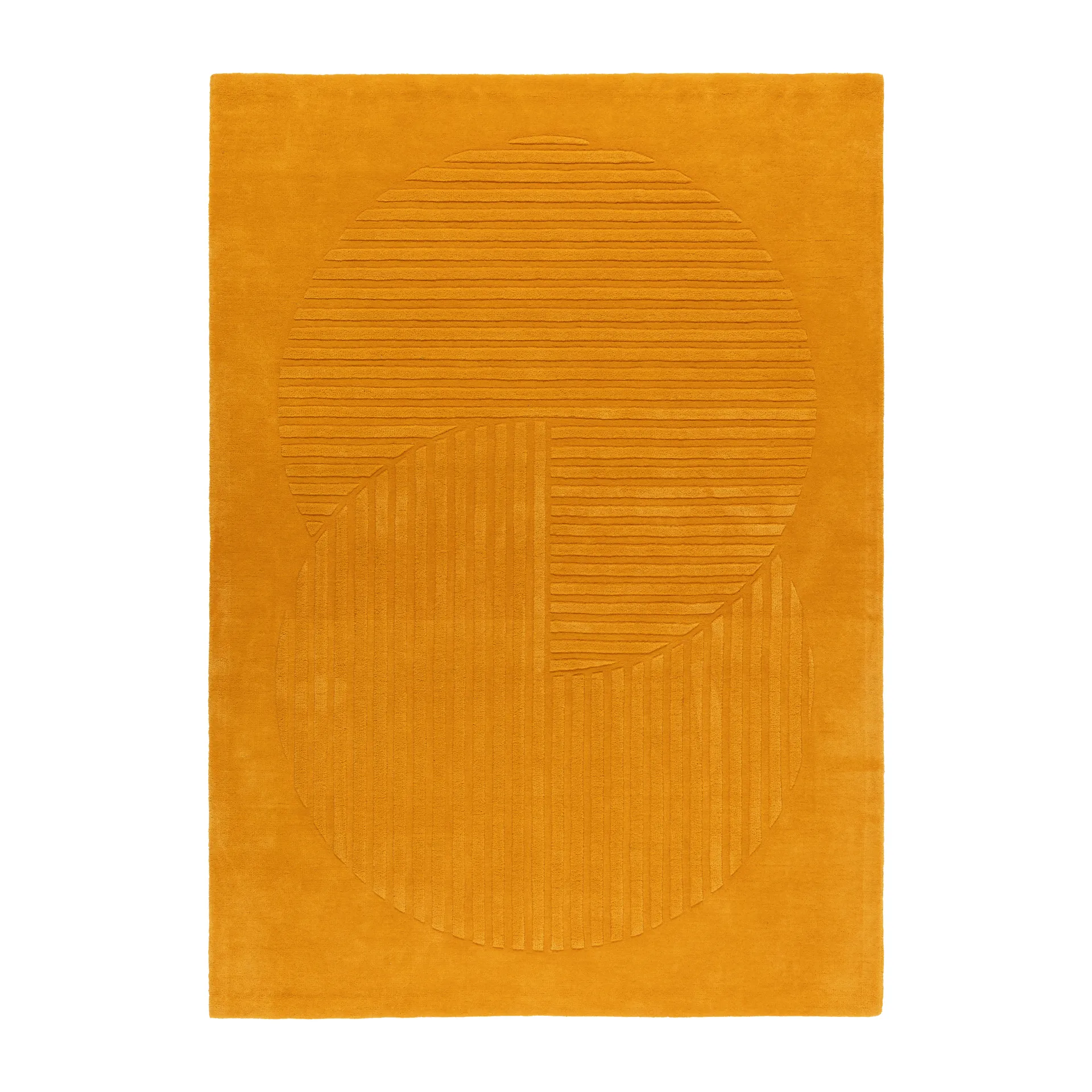 Tapete de lã Levels Circles, Amarelo, 200x300 cm NJRD
