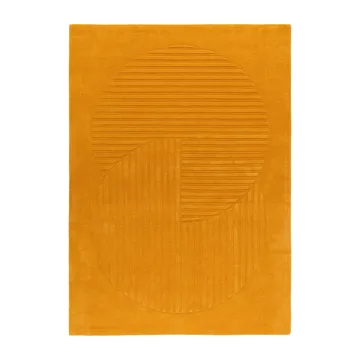 Tapete de lã Levels Circles - Amarelo, 200x300 cm - NJRD