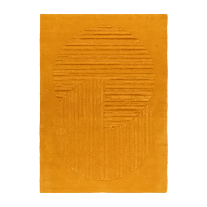 Tapete de lã Levels Circles - Amarelo, 200x300 cm - NJRD