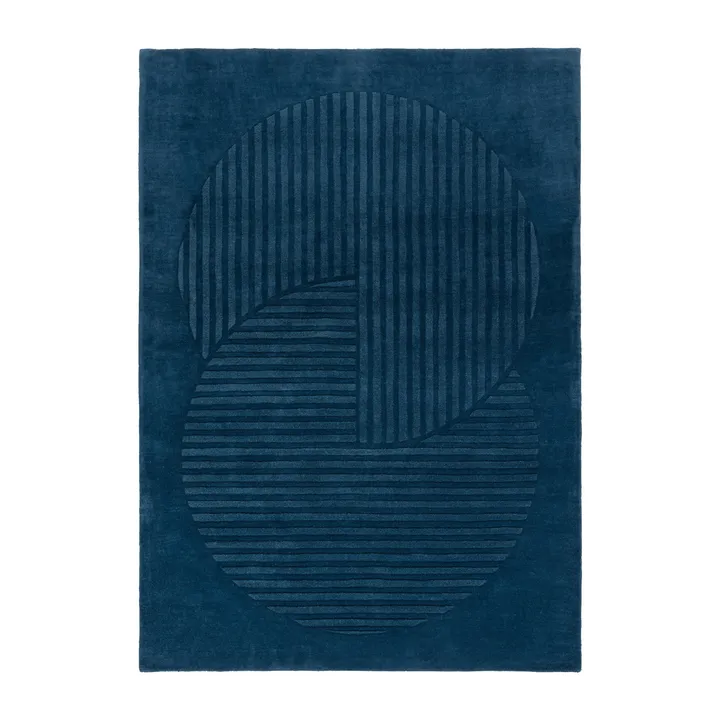 Tapete de lã Levels Circles - Azul, 200x300 cm - NJRD