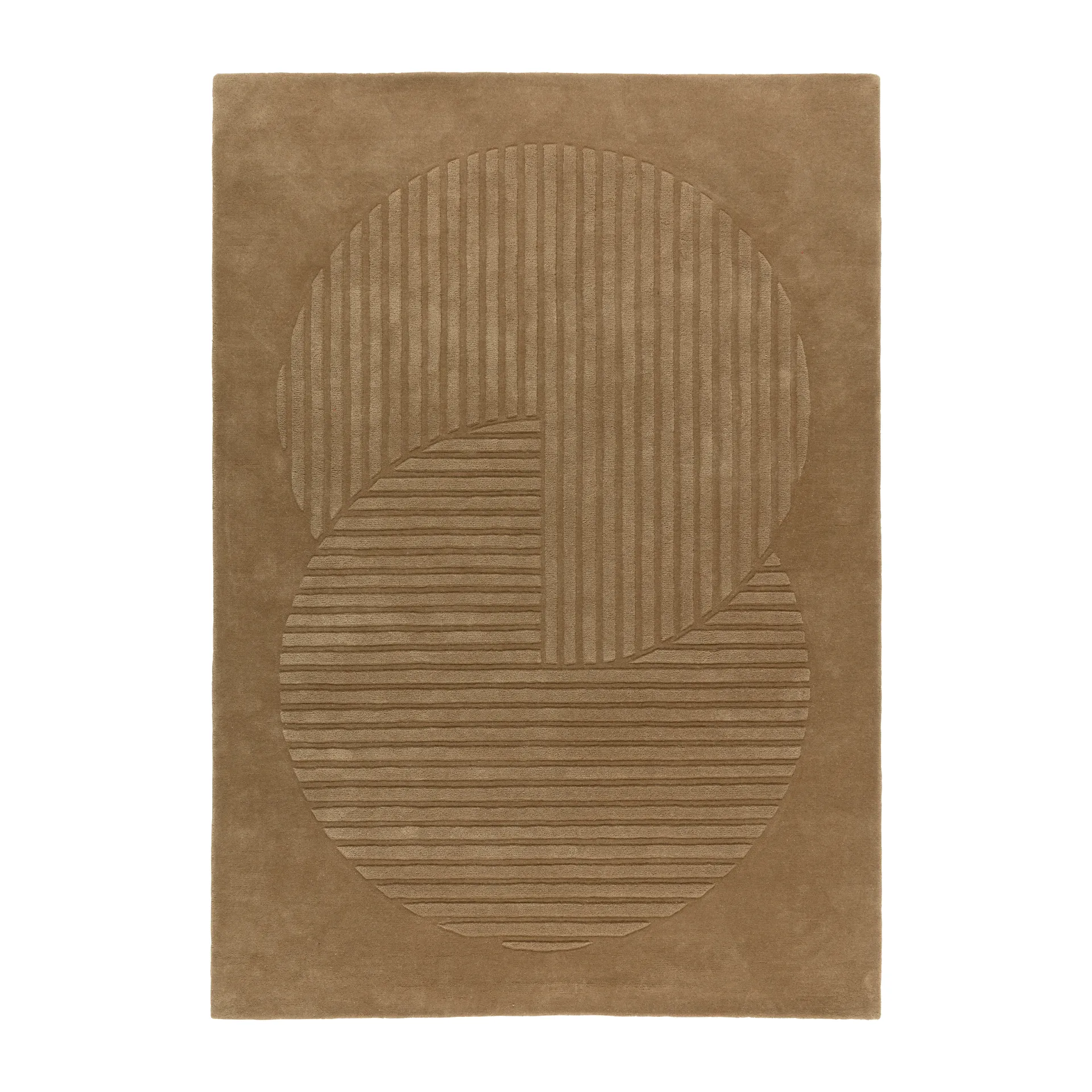 Tapete de lã Levels Circles, Bege, 170x240 cm NJRD