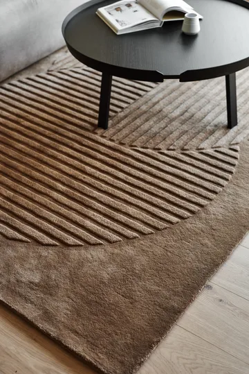 Tapete de lã Levels Circles - Bege, 170x240 cm - NJRD