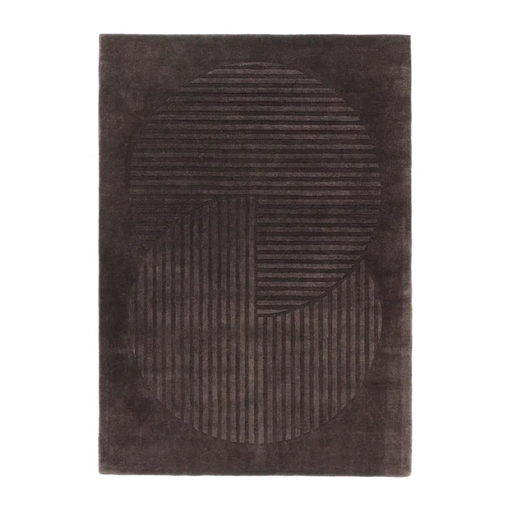 Tapete de lã Levels Circles - Marrom, 170x240 cm - NJRD