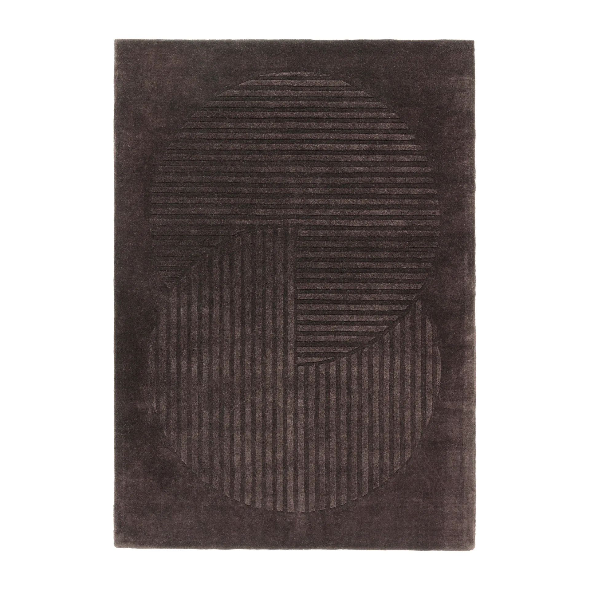 Tapete de lã Levels Circles, Marrom, 200x300 cm NJRD