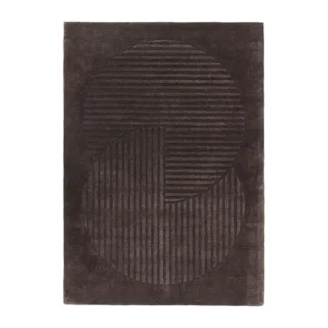 Tapete de lã Levels Circles - Marrom, 200x300 cm - NJRD