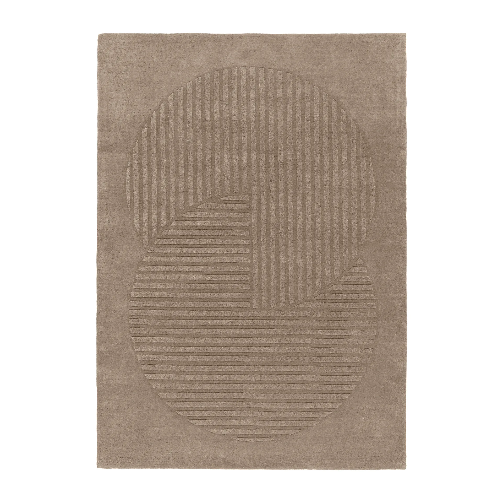 Tapete de lã Levels Circles, Taupe, 170x240 cm NJRD