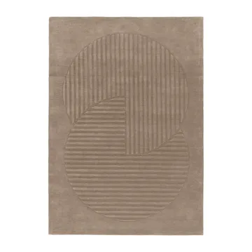 Tapete de lã Levels Circles - Taupe, 170x240 cm - NJRD