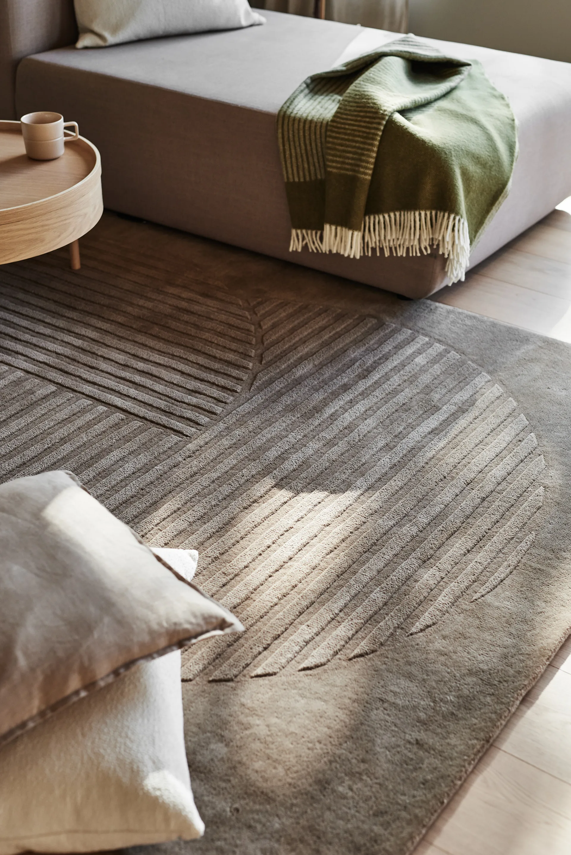 Tapete de lã Levels Circles, Taupe, 170x240 cm NJRD