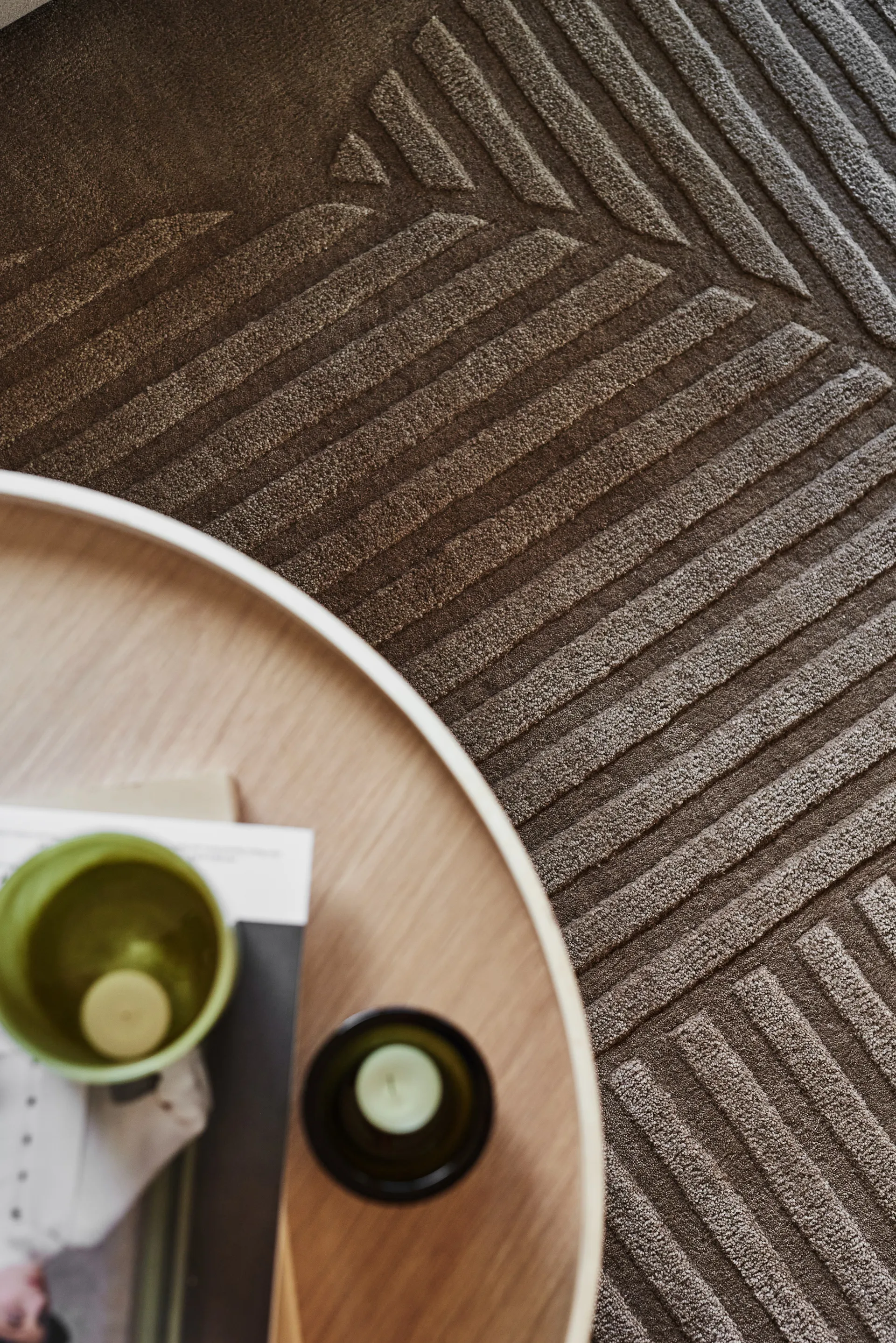 Tapete de lã Levels Circles, Taupe, 170x240 cm NJRD