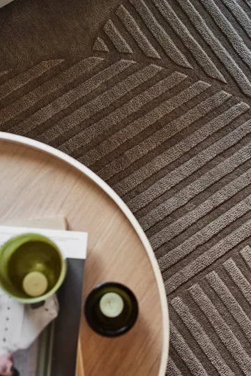Tapete de lã Levels Circles - Taupe, 170x240 cm - NJRD