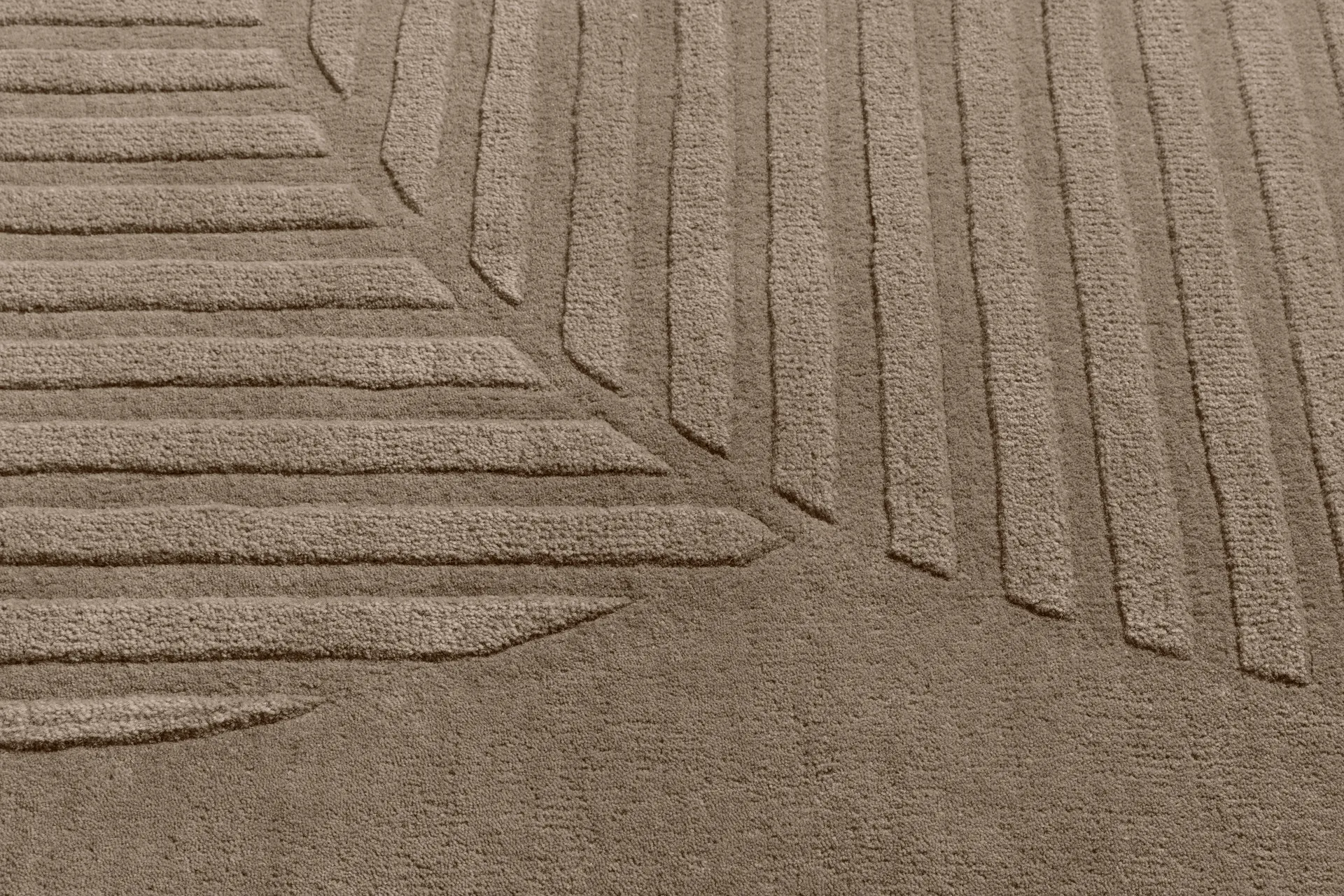 Tapete de lã Levels Circles, Taupe, 200x300 cm NJRD