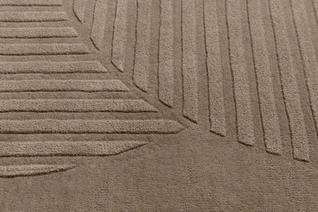 Tapete de lã Levels Circles - Taupe, 200x300 cm - NJRD