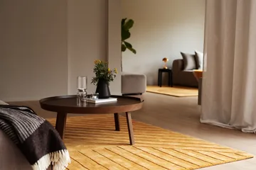 Tapete de lã Levels Stripes - Amarelo, 170x240 cm - NJRD