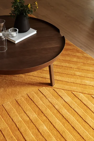 Tapete de lã Levels Stripes - Amarelo, 170x240 cm - NJRD