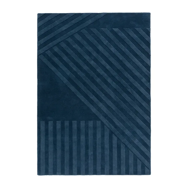 Tapete de lã Levels Stripes - Azul, 200x300 cm - NJRD