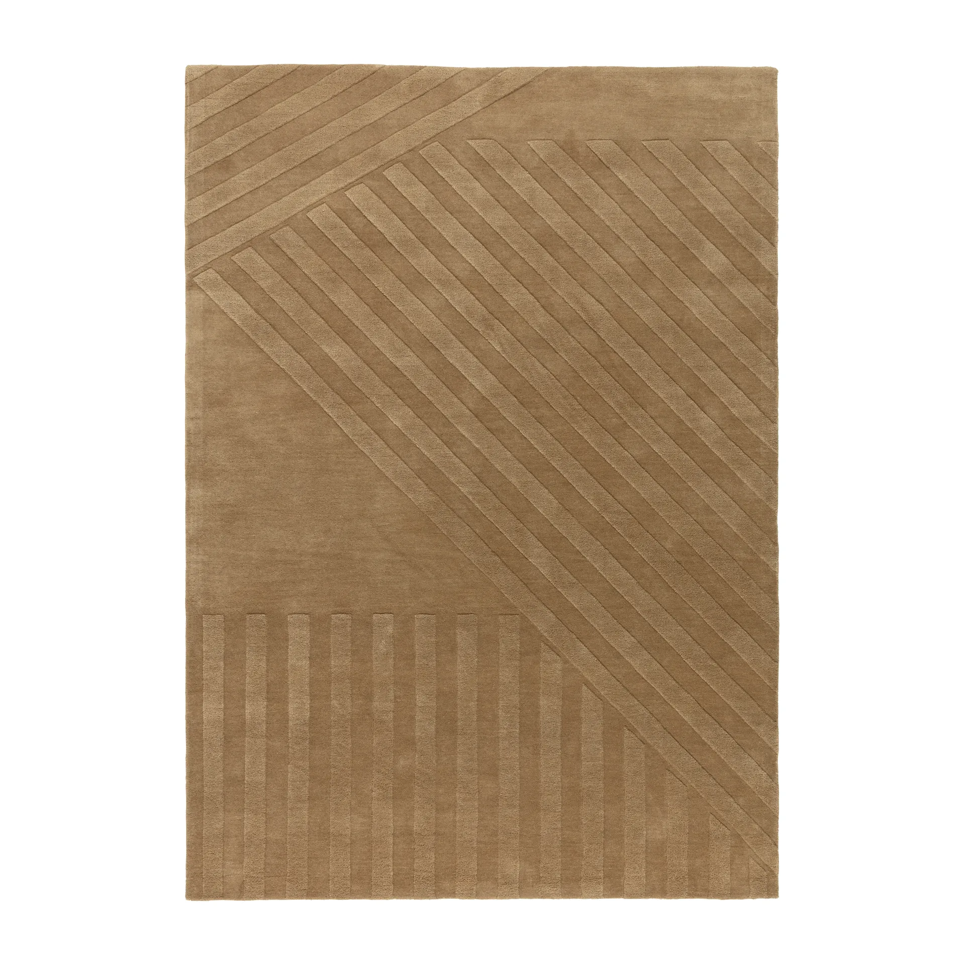 Tapete de lã Levels Stripes, Bege, 200x300 cm NJRD