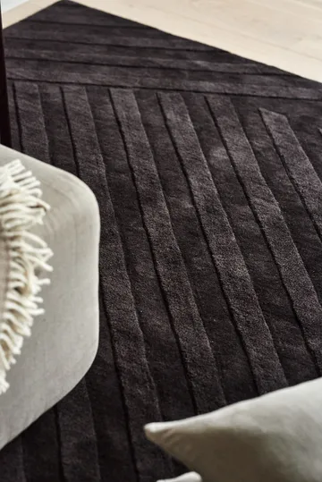 Tapete de lã Levels Stripes - Marrom, 170x240 cm - NJRD