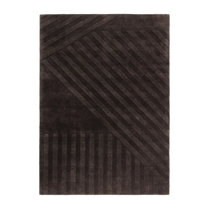 Tapete de lã Levels Stripes - Marrom, 200x300 cm - NJRD