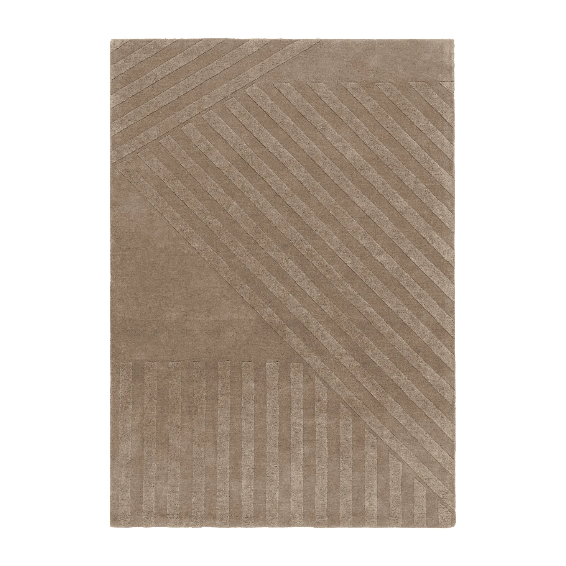 Tapete de lã Levels Stripes, Taupe, 170x240 cm NJRD