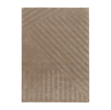 Tapete de lã Levels Stripes - Taupe, 170x240 cm - NJRD
