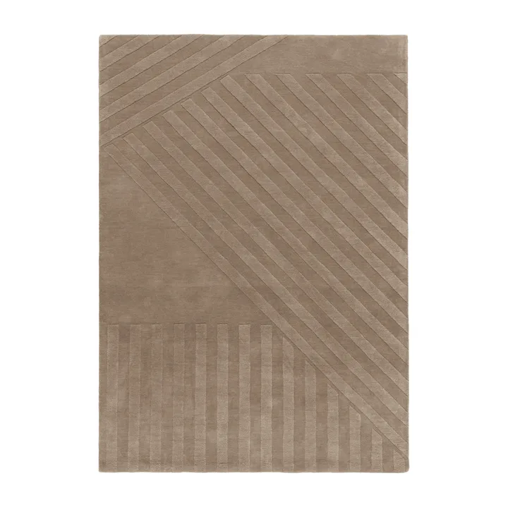 Tapete de lã Levels Stripes - Taupe, 170x240 cm - NJRD