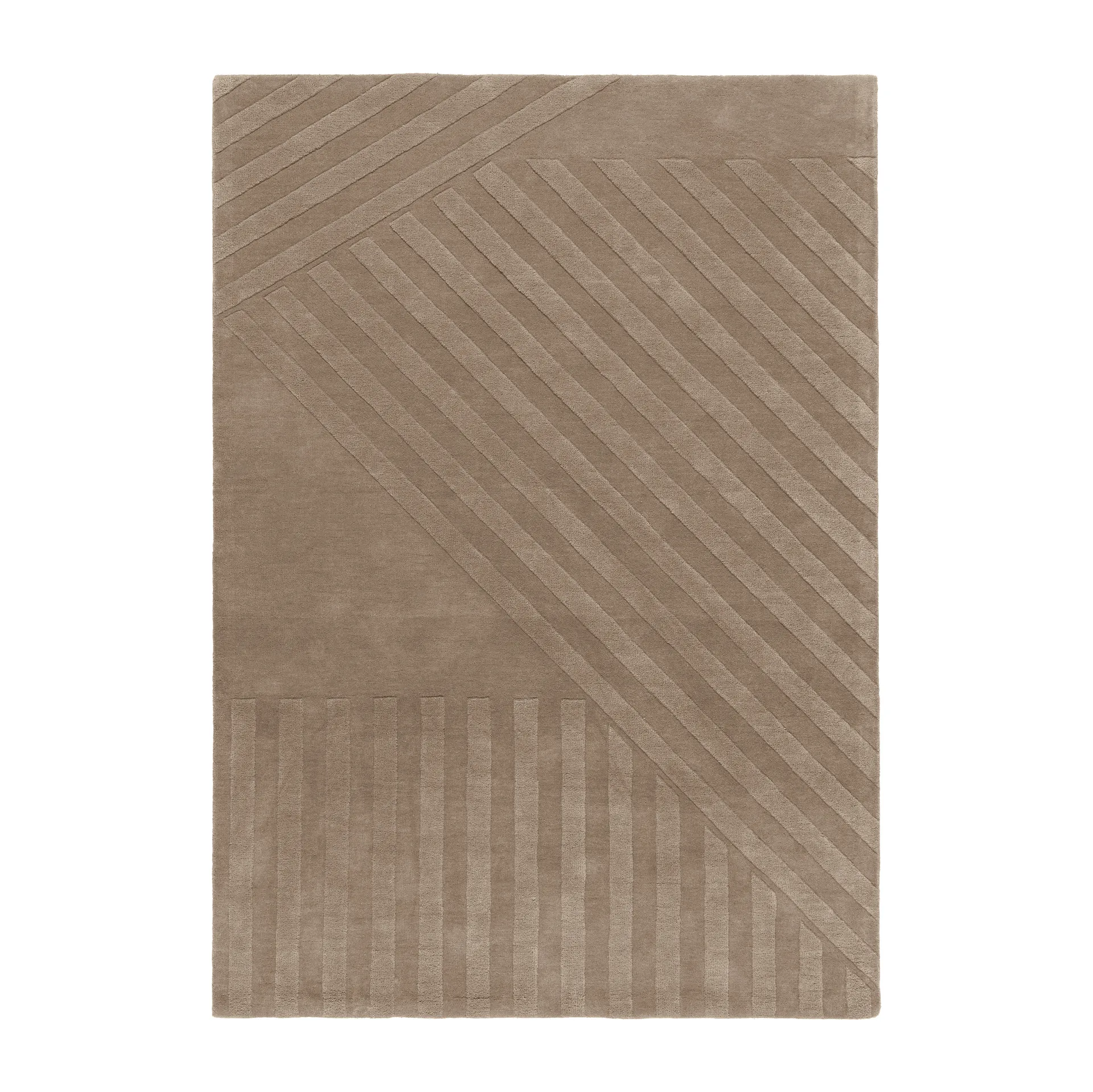 Tapete de lã Levels Stripes, Taupe, 200x300 cm NJRD