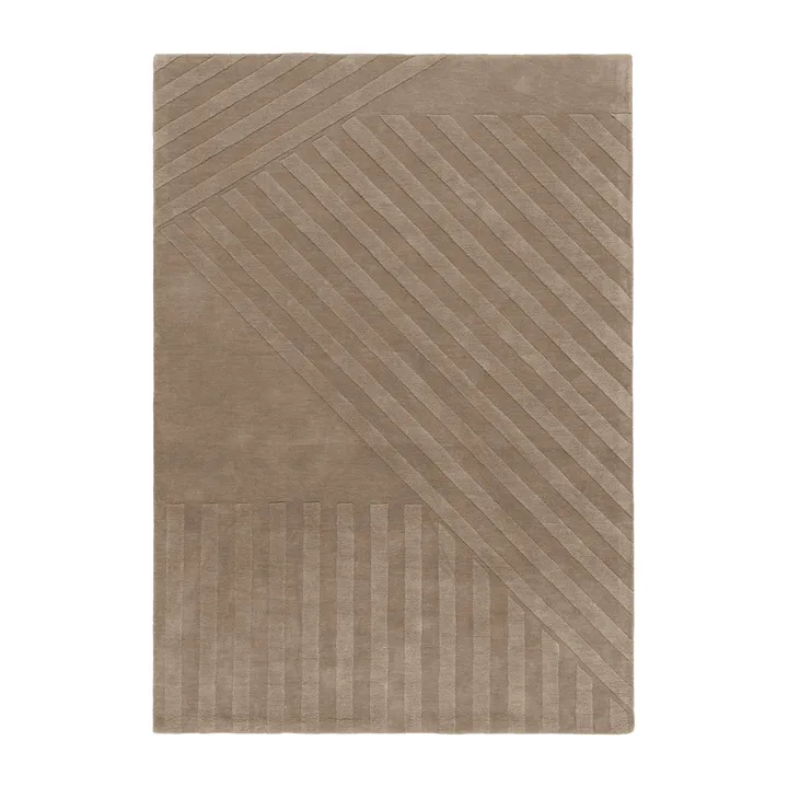 Tapete de lã Levels Stripes - Taupe, 200x300 cm - NJRD