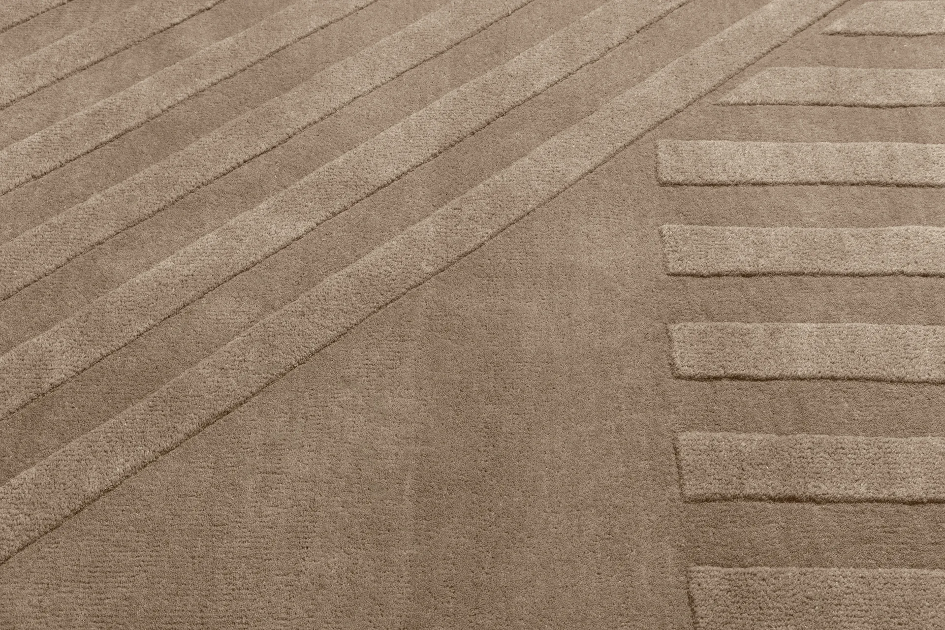 Tapete de lã Levels Stripes, Taupe, 200x300 cm NJRD