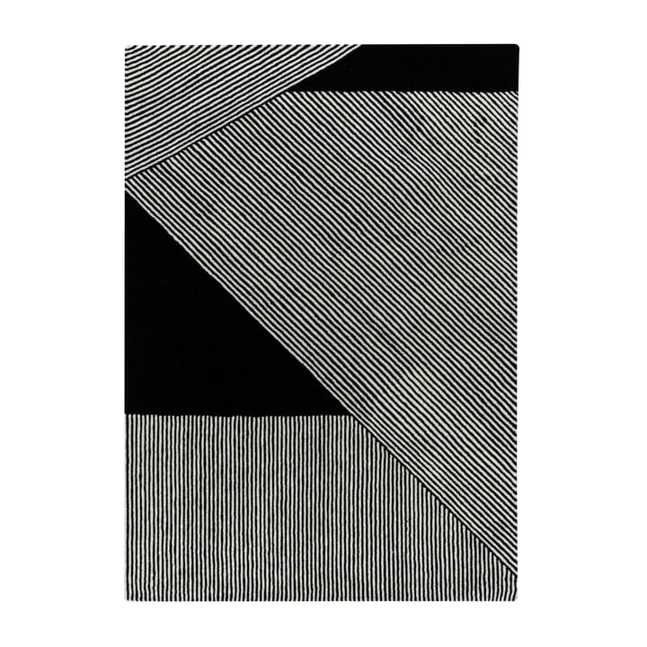 Tapete de lã preto Stripes - 170x240 cm - NJRD