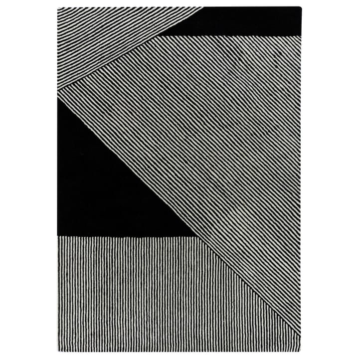 Tapete de lã preto Stripes - 200x300 cm - NJRD