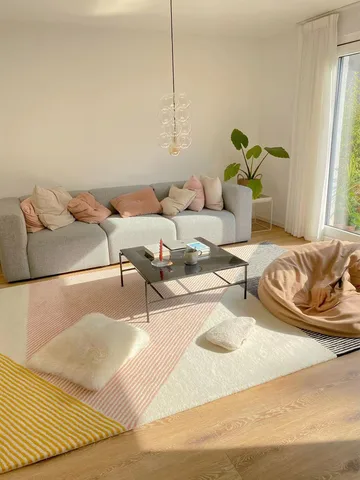 Tapete de lã rosa Stripes - 200x300 cm - NJRD